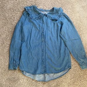 Zara girls 13/14 chambray top like new